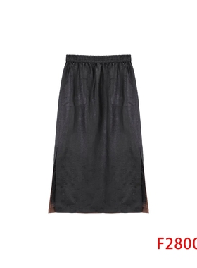 凤轩阁 100桑蚕丝香云纱莨纱满罗半身裙28005