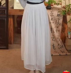 凤轩阁 2025新款 桑蚕丝顺纡绉纱裙半裙 35225