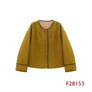 凤轩阁  2025新款 小空格金色柞蚕丝棉服 28153