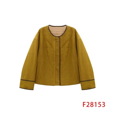 凤轩阁  2025新款 小空格金色柞蚕丝棉服 28153