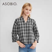 Asobio设计感纯棉格纹衬衫 上衣166 气质通勤衬衫 2025秋冬新品 时尚