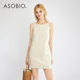‘亚麻系列’Asobio纯色无袖 亚麻连衣裙女夏季 优雅收腰打底裙112