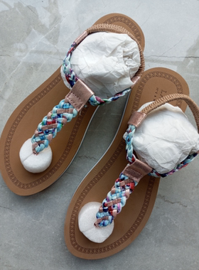 外单出口德国民族风套脚夹脚人字凉鞋女夏季海边沙滩凉鞋41424344