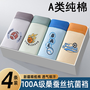 青少年专属内裤纯棉a类男童发育期抗菌初高中学生男孩平角底裤头