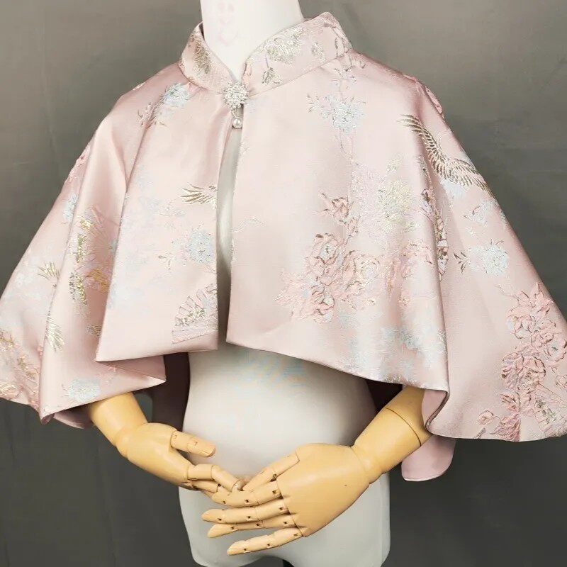 新款中国风披肩前短后长披风汉服旗袍遮肉坎肩显瘦姐妹礼服斗篷女