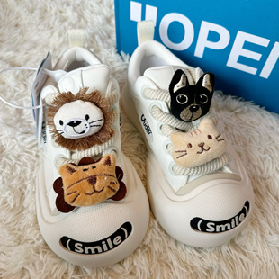 适配ouder鞋扣可爱毛绒动物卡通鞋带扣猫咪小狗开口笑板鞋配饰