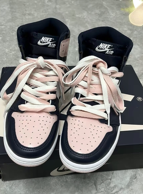 适配AJ1 retro high OG atmosphere 黑粉脚趾 泡泡糖樱花粉色鞋带