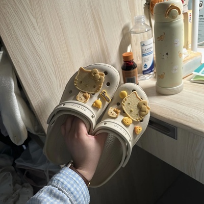 小熊kitty鞋扣可爱卡通洞洞鞋鞋花毛绒公仔立体配饰冰淇淋配件