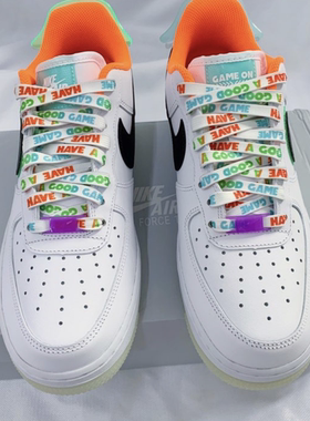 适配nike AF1 Low“have a good game”白橙电玩游戏夜光发亮鞋带