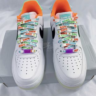 适配nike AF1 Low“have a good game”白橙电玩游戏夜光发亮鞋带