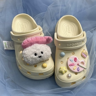 Miffy小鱼贝壳鞋 洞洞鞋 花透明Boris 扣蝴蝶爱心diy配饰配件 鞋