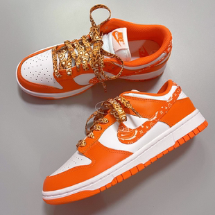 paisley白橙腰果花空军一号AF1橙色袜子鞋 带 orange 适配dunk