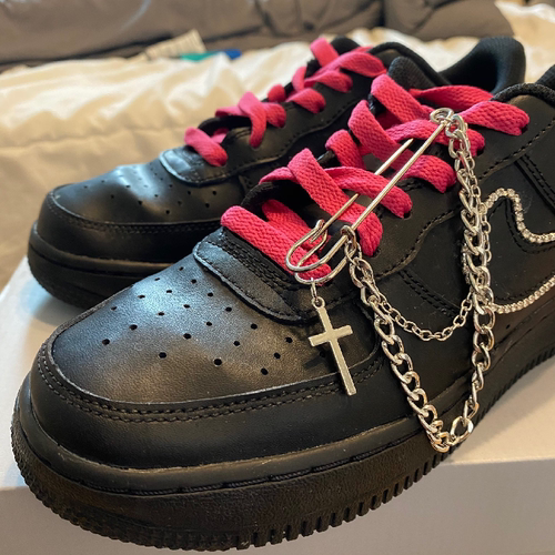适配af1纯黑金属链条鞋扣