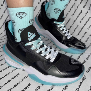 适配匹克态极闪现3代冷锋白兰渐变反光泼墨扎染闪击8篮球鞋鞋带