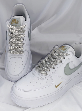 适配nike AF1 LOW白灰迷你钩3M反光灰色丝绸绿色纯色空军一号鞋带