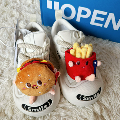 适配ouder毛绒汉堡薯条鞋扣可爱卡通食物公仔鞋带扣卡扣配饰配件