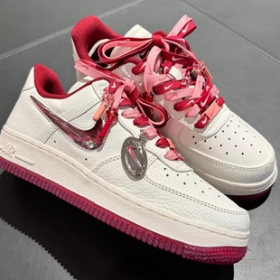 适配空军一号白红情人节红粉钩子鸳鸯爱心涂鸦鞋带珠子配饰鞋扣