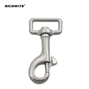 RICHWITS 不锈钢316 方环单头钩  宠物配件 狗扣 弹簧钩狗链头