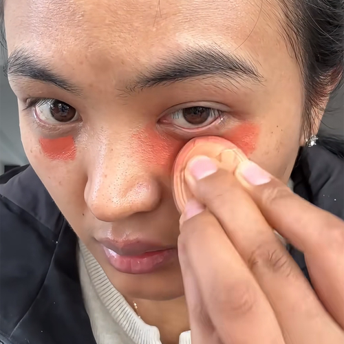 早八上班加送娃10分钟搞定黑眼圈橘色三文鱼色遮瑕膏笔棒滋润提亮
