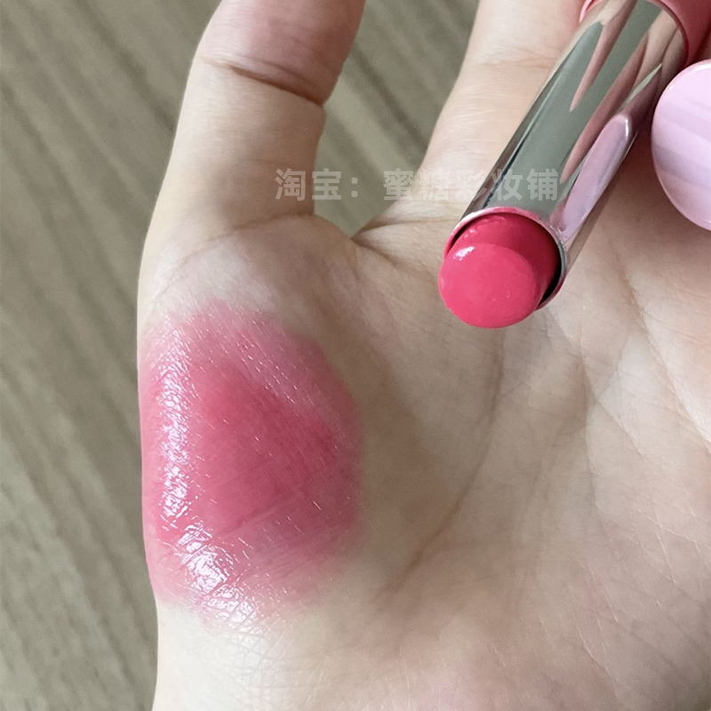 韩女天花板！淡颜一声推！水润清甜粉嫩郁金香荧光桃粉色樱花口红