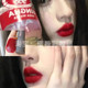 松弛感拉满红唇与黑发 b10大花超正冷调蓝调大红色唇泥显白持久