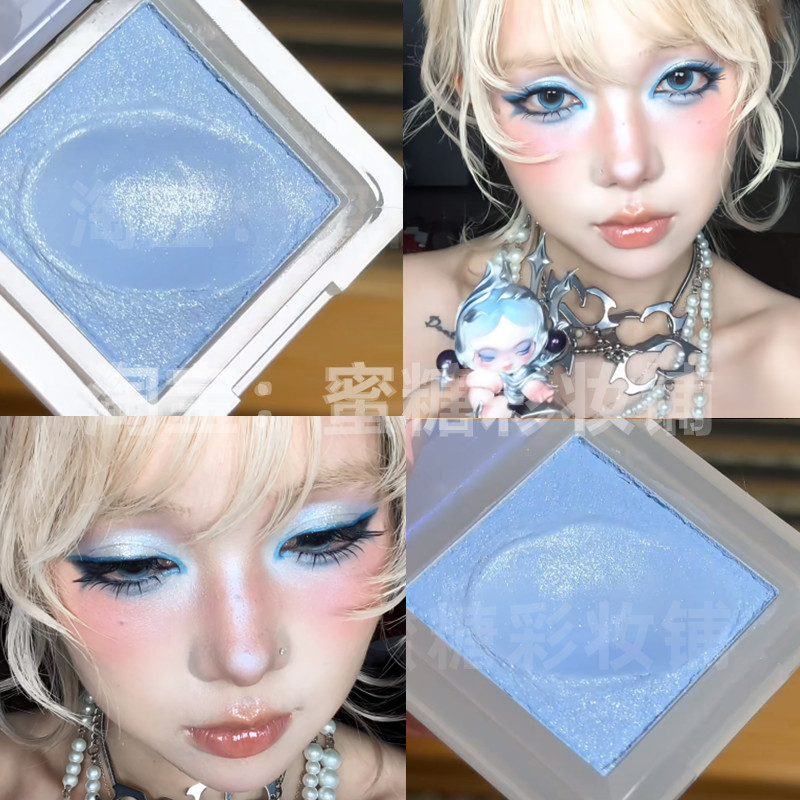 银叉的傲慢灵感仿妆华丽浪漫Y3K未来科技感蓝眼影烟熏cosplay AI