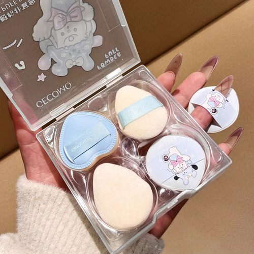 超好用！植绒拇指粉扑套装小号气垫手指迷你化妆工具海绵腮红定妆