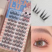 梦鹿假睫毛猫爪爪女团款 自然单簇分段式 细梗大容量贴眼头眼中眼尾