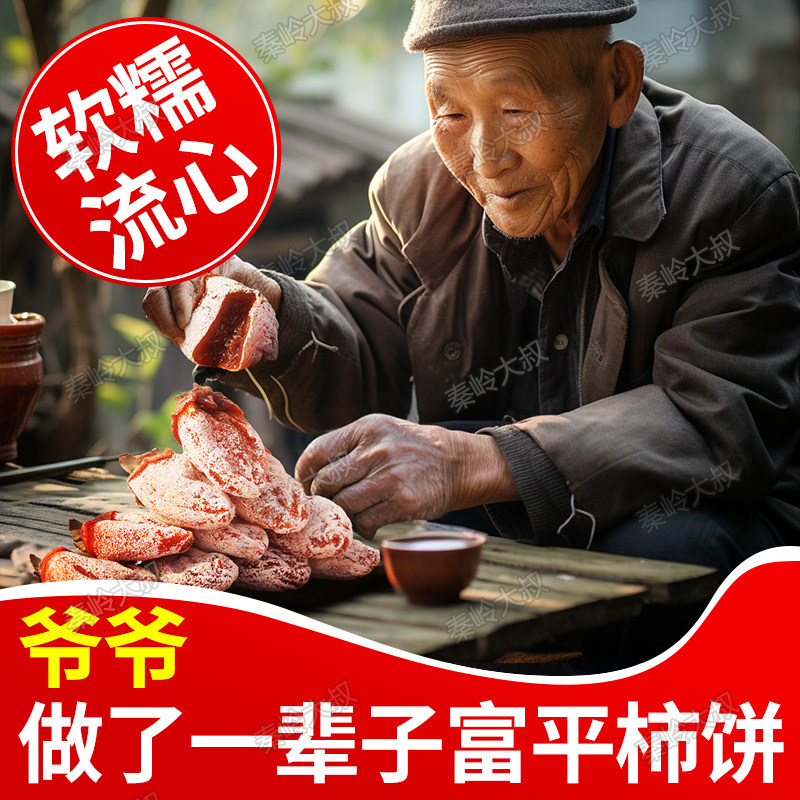富平柿饼官方旗舰店陕西富平流心霜降吊柿饼正宗富平特级柿饼礼盒