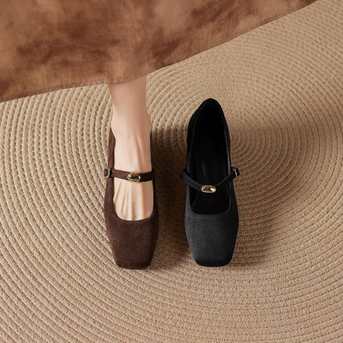 大码40-43法式玛丽珍粗跟3CM