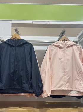 2025夏季女装便携式防紫外线连帽外套格纹防水款轻薄防晒衣474895