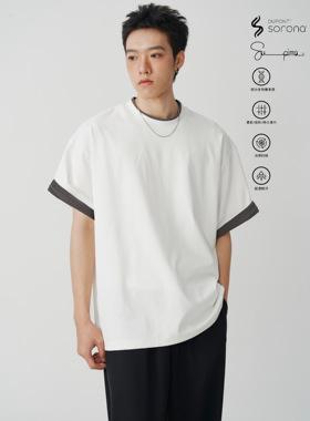 Nothwes 25ss索罗娜匹马棉混纺双领假两件设计凉感短袖抗菌T恤