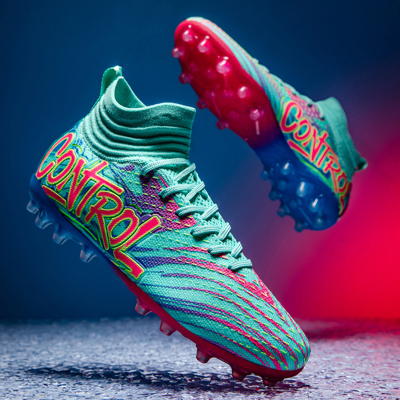 振足高帮男女儿童AG长钉足球鞋MG飞盘训练鞋TF碎钉短钉青少年学生