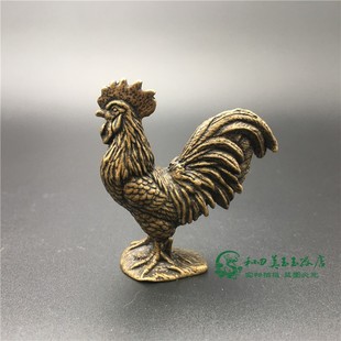 包浆铜生肖鸡站立雄鸡 黄铜金鸡 大公鸡铜鸡铜饰品家居桌面摆件