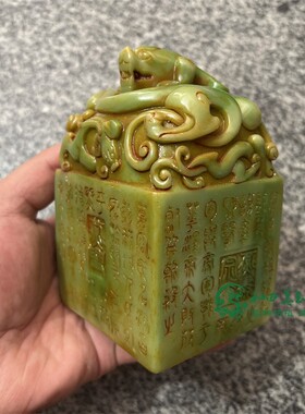 古玩杂项复古包浆仿玉石雕刻子母兽螭龙印章仿古做旧收藏工艺品