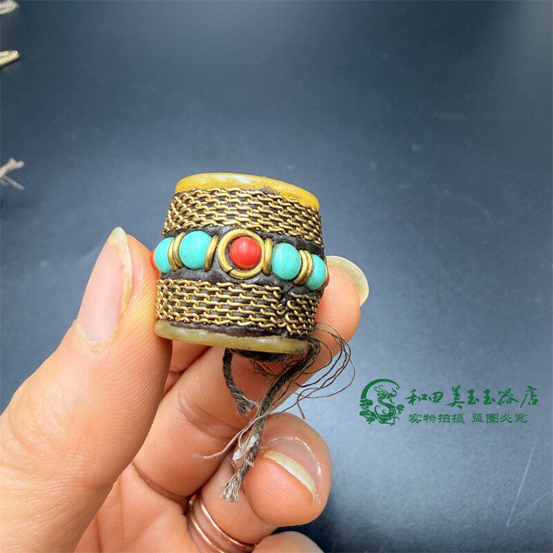 尼泊尔工艺藏式手工镶嵌桶珠仿蜜蜡大配珠文玩念珠腰珠手串顶珠