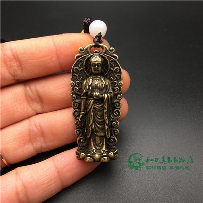 纯铜释迦牟尼佛吊坠随身西方三圣