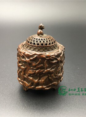 百鸟图香薰炉工艺品摆件仿古铜器