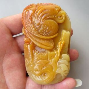 240克特价天然黄龙玉手玩件/黄龙玉手把件/鹏程万里 黄龙玉把玩件