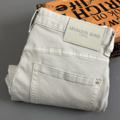 直筒商务长裤 男高端简约弹力九分潮流修身 子 白灰色牛仔裤 春夏薄款