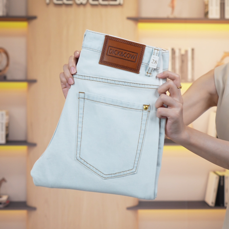 白玉兰九分牛仔裤高端百搭