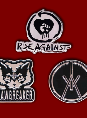 美国朋克摇滚乐队徽章Rise Against Anti-Flag Jawbreaker pin