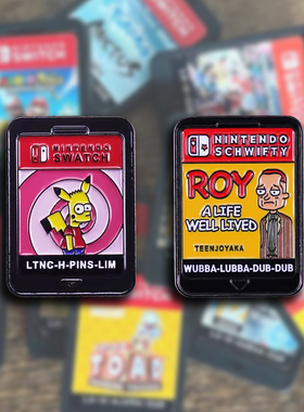 恶搞任天堂switch掌机游戏卡徽章复古潮流玩梗向趣味混搭胸针pin