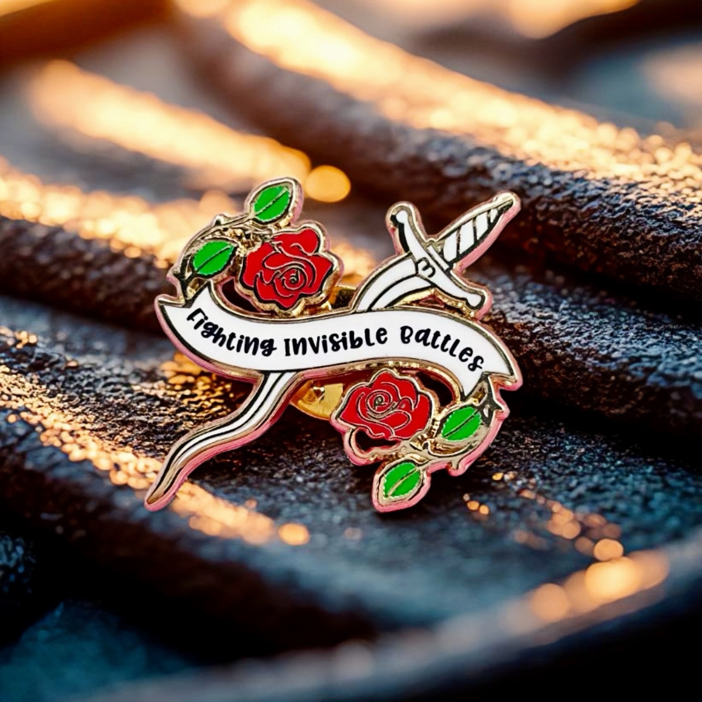 打一场看不见的仗金属胸针