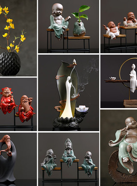 新中式禅意摆件创意家居软装饰品客厅玄关博古架电视柜酒柜工艺品