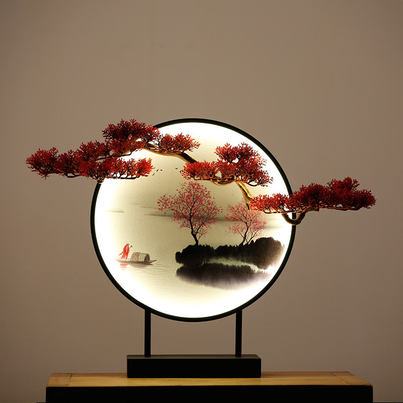 迎客松摆件玄关装饰客厅电视柜禅意家居饰品开业乔迁新居礼品招财