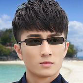 黑色平光近视太阳镜 全框变色眼镜 平光镜男女款 弹簧腿舒适眼镜潮