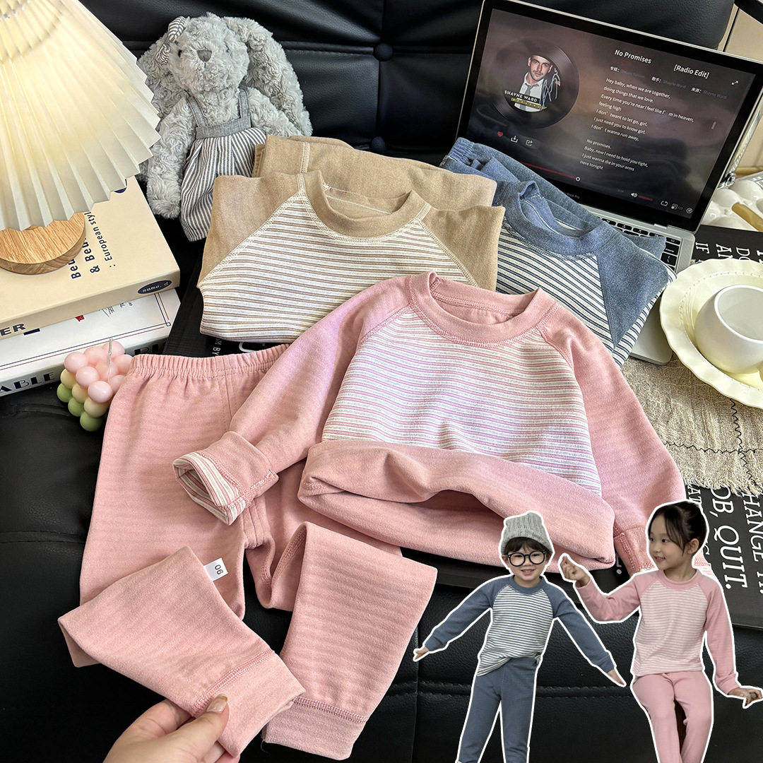 2025儿童校服神器保暖内衣套装韩版打底秋冬新款加厚秋衣秋裤睡衣