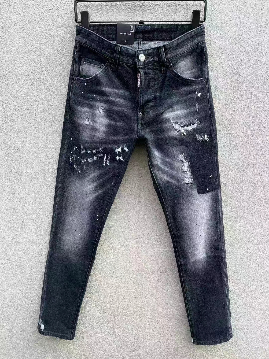 潮牌水洗修身小脚弹力长裤子秋冬