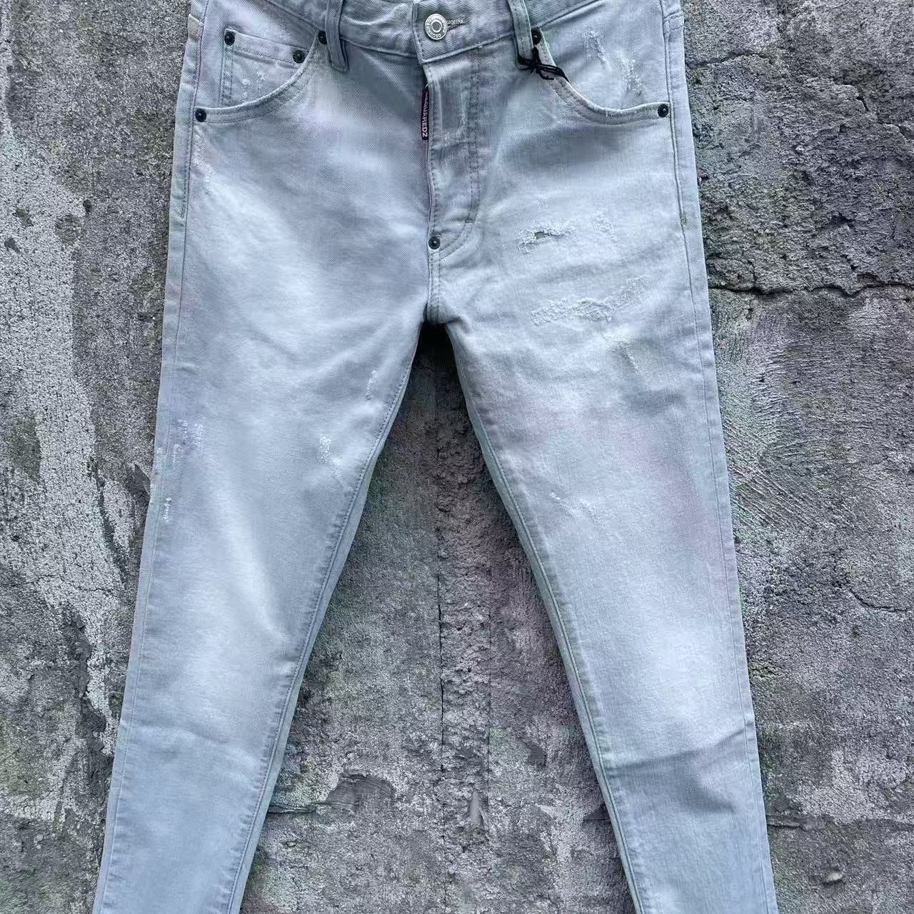 微弹简约百搭油漆修身小脚牛仔裤